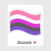 Genderfluid Pride Golvende Vlag Sticker (Vel)