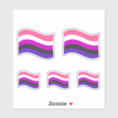 Genderfluid Pride Golvende Vlag Sticker (Vel)