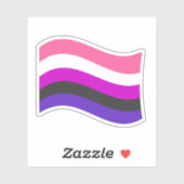 Genderfluid Pride Golvende Vlag Sticker (Vel)