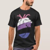 Genderfluid Pride Heart Flag T-shirt (Voorkant)