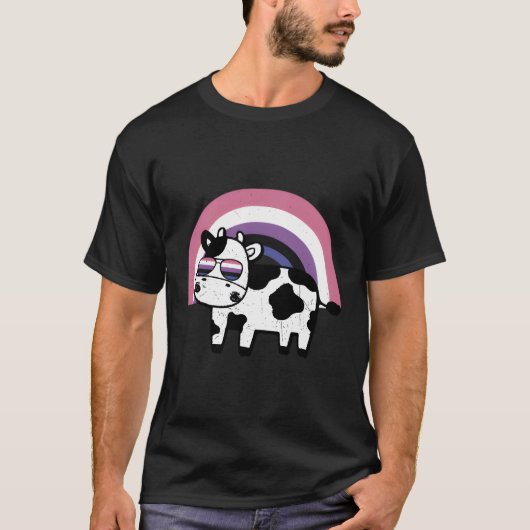 Genderfluid Pride Koe T-shirt (Voorkant)