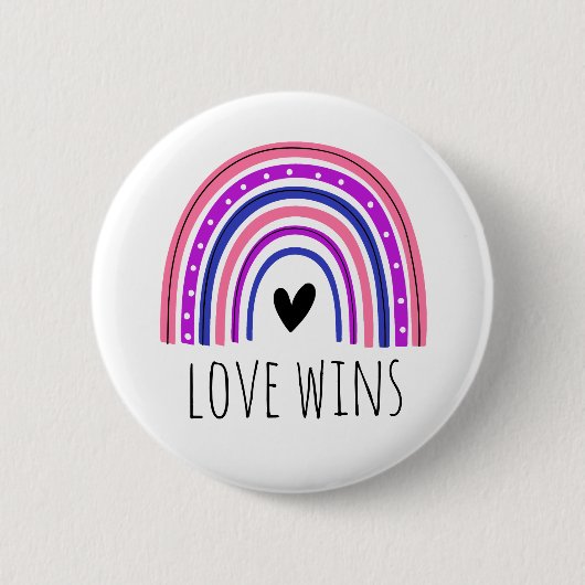 Genderfluid Pride Love wint LGBT Rainbow Button (Voorkant)