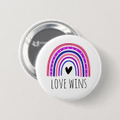 Genderfluid Pride Love wint LGBT Rainbow Button (Voorkant /achterkant)