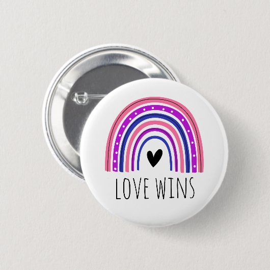 Genderfluid Pride Love wint LGBT Rainbow Button (Voorkant /achterkant)