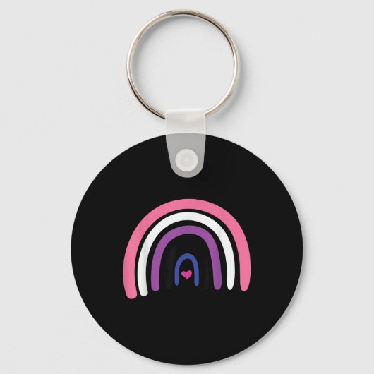 Genderfluid Pride Vlag Boho Regenboog _1 Sleutelhanger (Voorkant)