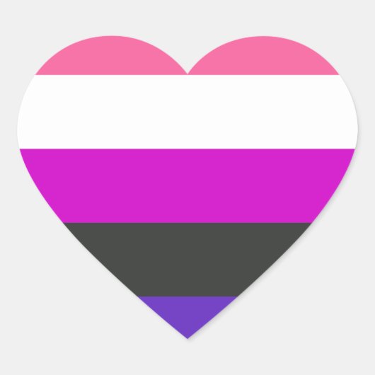 Genderfluid Pride Vlag Hart Sticker (Voorkant)