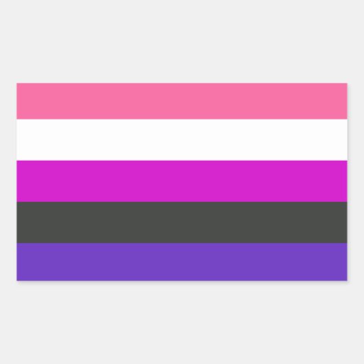 Genderfluid Pride Vlag Rechthoekige Sticker (Voorkant)