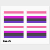 Genderfluid Pride Vlag Rechthoekige Sticker (Vel)
