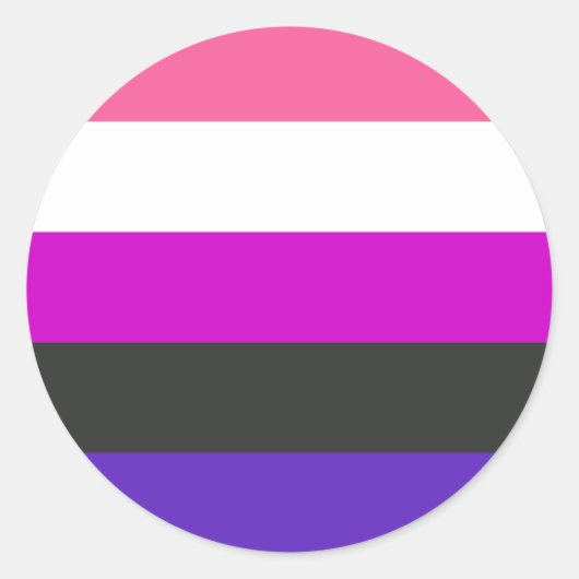 Genderfluid Pride Vlag Ronde Sticker (Voorkant)