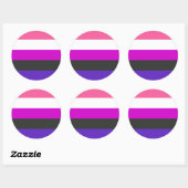 Genderfluid Pride Vlag Ronde Sticker (Vel)