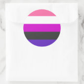Genderfluid Pride Vlag Ronde Sticker (Tas)