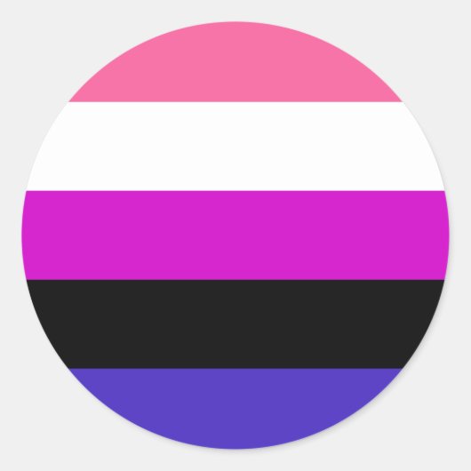 Genderfluid Pride-vlag Ronde Sticker (Voorkant)