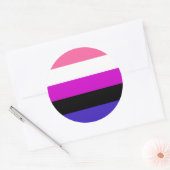 Genderfluid Pride-vlag Ronde Sticker (Envelop)