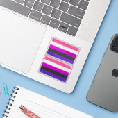 Genderfluid Pride-vlag Sticker (Laptop met iPhone)