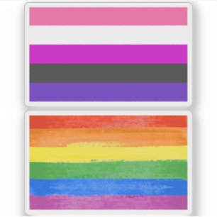 Genderfluid Pride Vlag Sticker