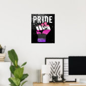 Genderfluid Pride Vuist Poster (Thuiskantoor)