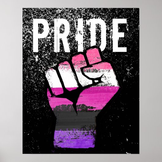 Genderfluid Pride Vuist Poster (Voorkant)