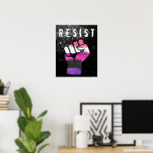 Genderfluid Pride Vuist Poster (Thuiskantoor)