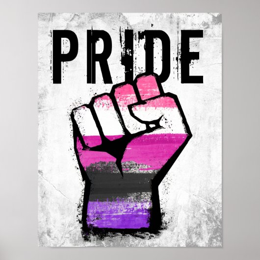 Genderfluid Pride Vuist Poster (Voorkant)