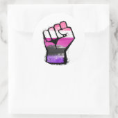 Genderfluid Pride Vuist Ronde Sticker (Tas)