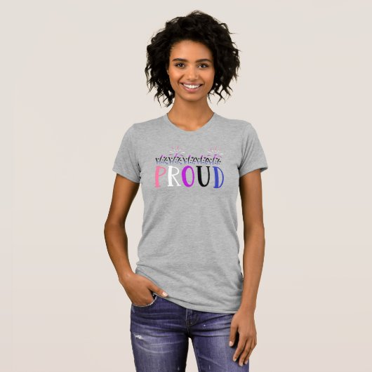 Genderfluid PROUD Fireworks LGBTQ T-shirt (Voorkant volledig)