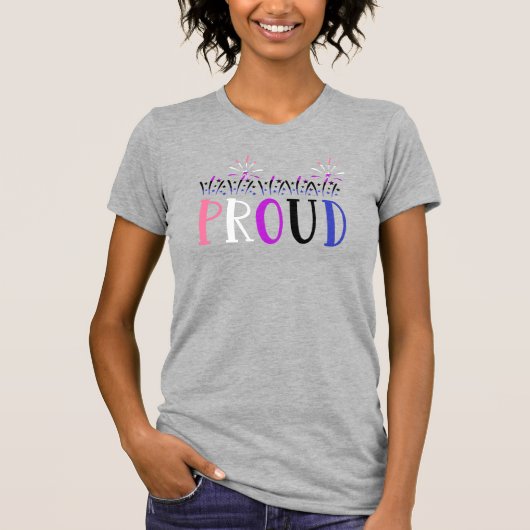Genderfluid PROUD Fireworks LGBTQ T-shirt (Voorkant)