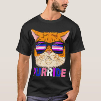 Genderfluid Purride Cat Kitten Sunbril Gay Prid T-shirt