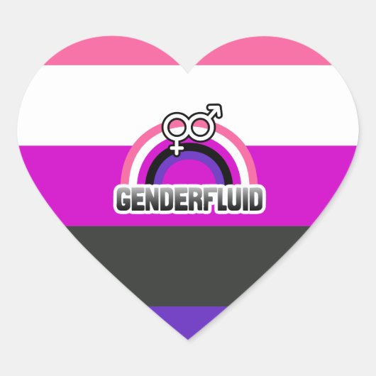 GENDERFLUID REGENBOOG HART STICKER (Voorkant)