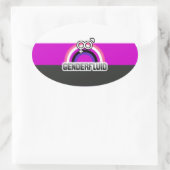 GENDERFLUID REGENBOOG OVALE STICKER (Tas)