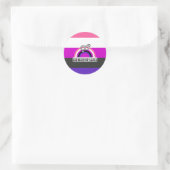 GENDERFLUID REGENBOOG RONDE STICKER (Tas)