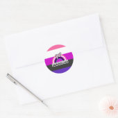GENDERFLUID REGENBOOG RONDE STICKER (Envelop)