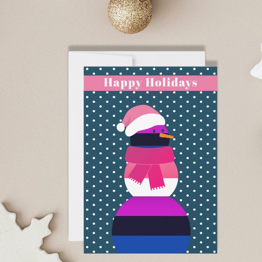 Genderfluid sneeuwman kerst Vakantie Kaart