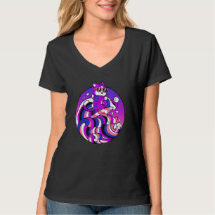 Genderfluid Surfen Kat Geslacht Fluid Pride Vlag 1 T-shirt