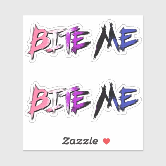 Genderfluid trots Bite Me Sticker (Vel)