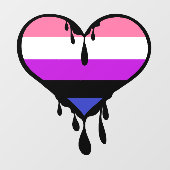 Genderfluid trots druppelend hart raamsticker (Vel)