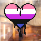 Genderfluid trots druppelend hart raamsticker (Vel 2)