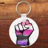 Genderfluid trotsvuist sleutelhanger (Voorkant)
