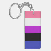 Genderfluid Vlag Sleutelhanger (Voorkant Links)