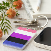Genderfluid Vlag Sleutelhanger (Voorkant Rechts)