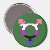 Genderfluid Vlag Trans Symbool Magneet (Voorkant / Achterkant)