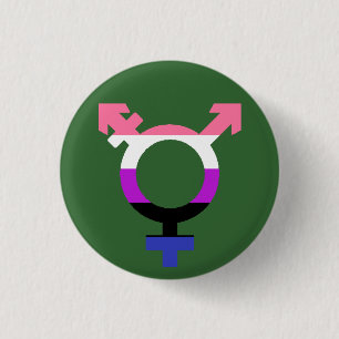 Genderfluid Vlag Trans Symbool Ronde Button 3,2 Cm