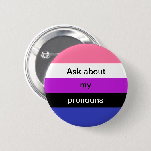 Genderfluid vraagt over Mijn Button van (Voorkant /achterkant)