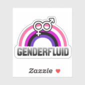 Genderfluïde gender symbool sticker (Vel)