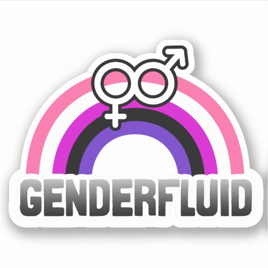 Genderfluïde gender symbool sticker (Voorkant)