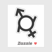 Genderfluïde gender symbool sticker (Vel)