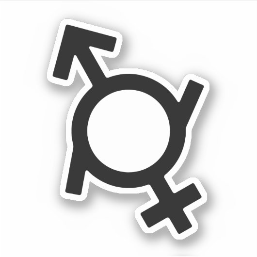 Genderfluïde gender symbool sticker (Voorkant)