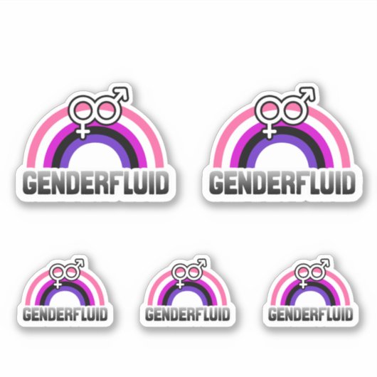 Genderfluïde gender symbool sticker (Voorkant)