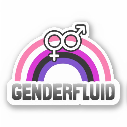 Genderfluïde gender symbool sticker (Voorkant)