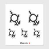 Genderfluïde Intergender en Neutrois-gendersymbool Sticker (Vel)