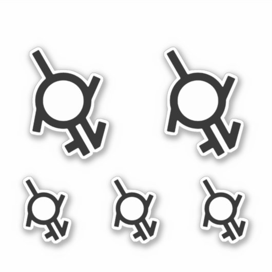 Genderfluïde Intergender en Neutrois-gendersymbool Sticker (Voorkant)